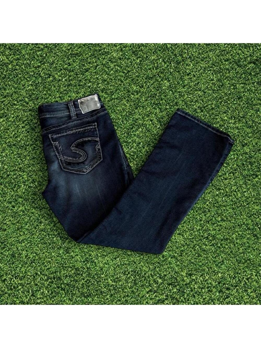 Sick Vintage Y2K Silver Jeans Co. Dark Wash Straight Leg Size 34